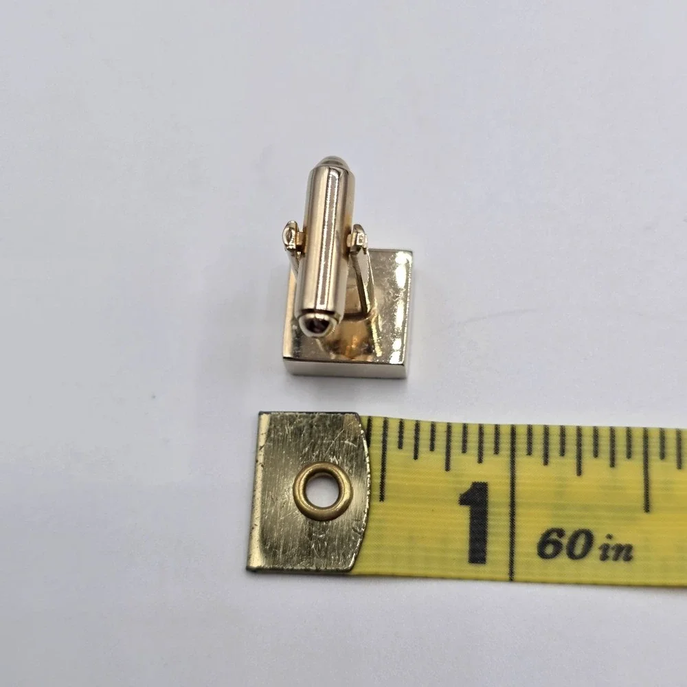 Dante Gold Tone Square Textured Cufflinks Men's Formal Dress Accessory Jewelry
